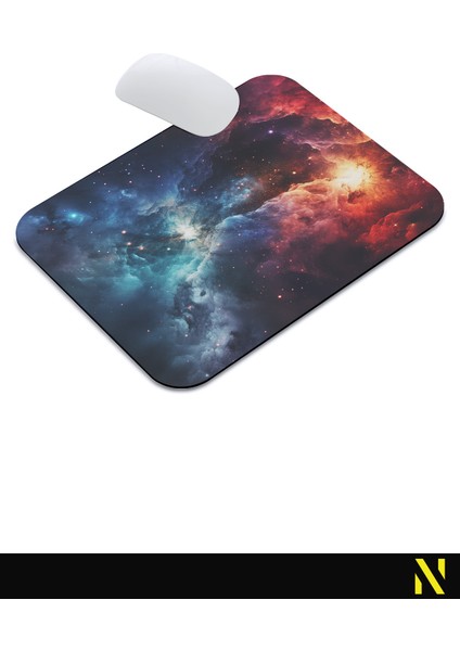 Galaksi Desenli Renkli Ergonomik Mouse Pad - 23 cm x 19 cm - Kaydırmaz Taban Ev ve Ofis Kullanımı Için Ideal Fare Altlığı Mousepad indirimleri