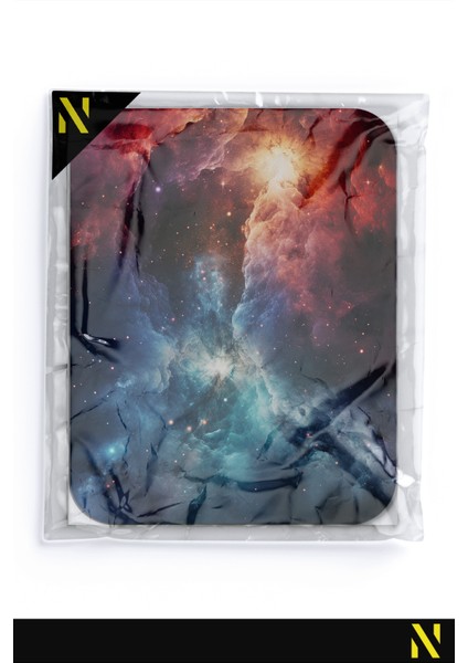 Galaksi Desenli Renkli Ergonomik Mouse Pad - 23 cm x 19 cm - Kaydırmaz Taban Ev ve Ofis Kullanımı Için Ideal Fare Altlığı Mousepad