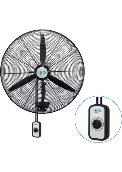 HİMS-HEF-DA650-65CM Sanayi Tipi Duvar Tipi Kablolu Anahtarli Vantilatör 190 Watt Gnzrz