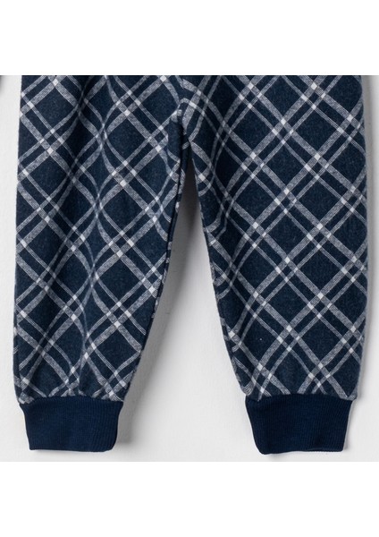 Baby Penye Ekose Alt Melanj Üst Pijama Takımı 9-18 Ay %100 Pamuk (Tam Kalıp) fırsatları