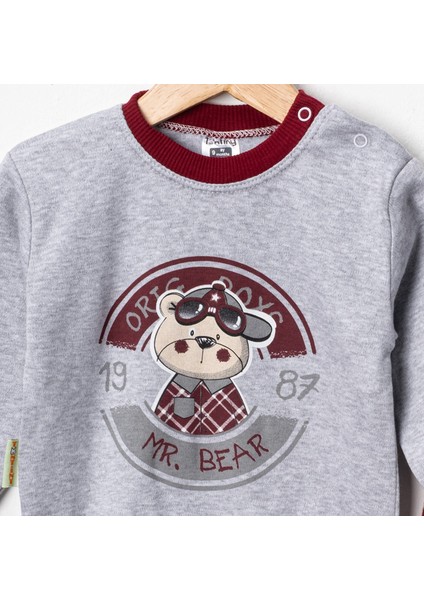 Baby Penye Ekose Alt Melanj Üst Pijama Takımı 9-18 Ay %100 Pamuk (Tam Kalıp) fiyatları