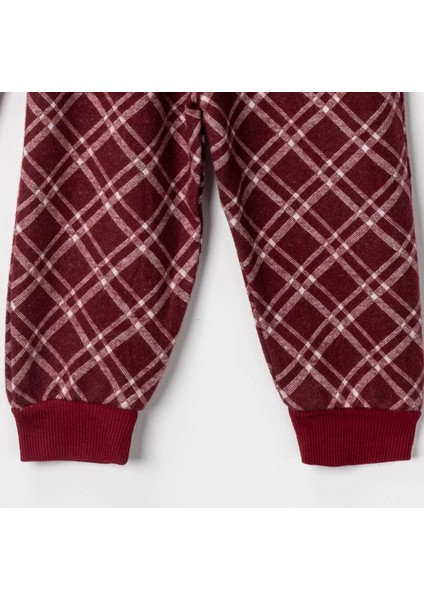 Baby Penye Ekose Alt Melanj Üst Pijama Takımı 9-18 Ay %100 Pamuk (Tam Kalıp) indirimleri