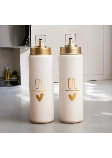 2'li Cam Yağdanlık Seti – 550 ml Damlatmaz Kapaklı “oıl” Tasarımlı Şık Yağlık (Siyah & Beyaz) modelleri