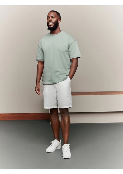 Erkek %100 Pamuk Oversize Kesim Bisiklet Yaka Basic Tişört fiyatları