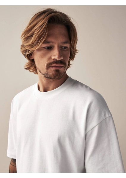 Erkek %100 Pamuk Oversize Kesim Bisiklet Yaka Basic Tişört modelleri