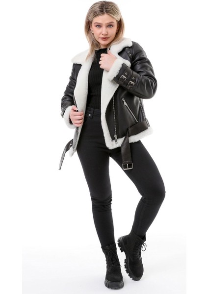 Hakiki Deri Kürk Görünümlü Kadın Ceket fırsatları