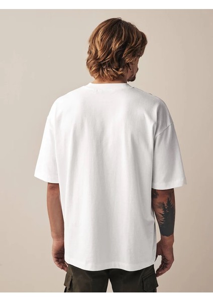 Erkek %100 Pamuk Oversize Kesim Bisiklet Yaka Basic Tişört fırsatları