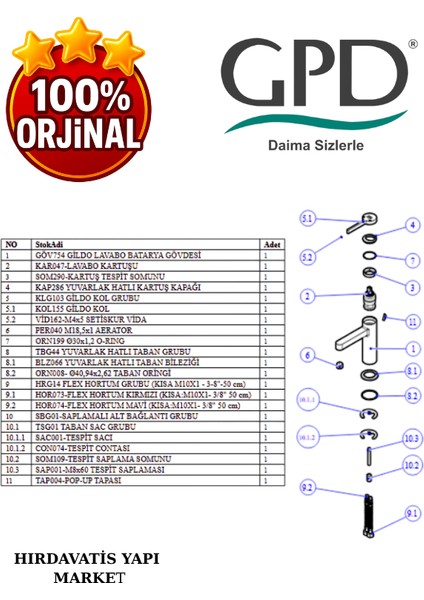 Gildo MLB165 Lavabo Bataryası indirimleri