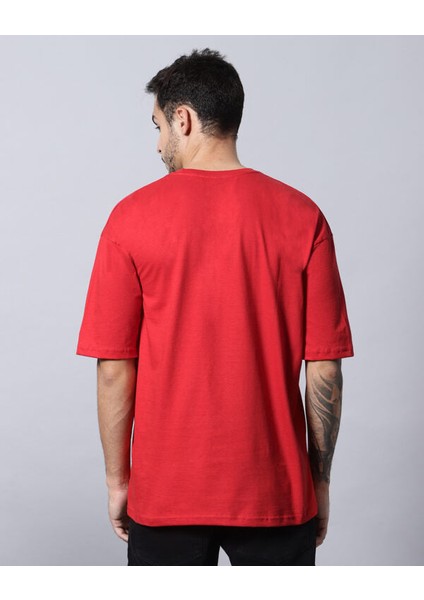 Erkek %100 Pamuk Oversize Kesim Bisiklet Yaka Basic Tişört fırsatları
