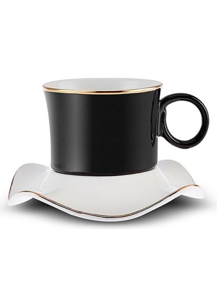 Şık Siyah 6 Kişilik Kahve Fincan Takımı, 100 ml fiyatları