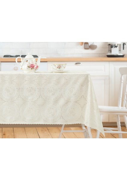 Roni Pvc Masa Örtüsü - Ekru - 100x140 cm