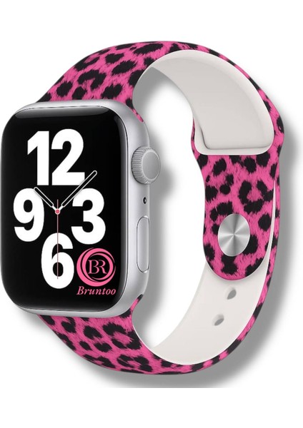 Apple Watch Ultra 10/9/8/7/6/5/4/se/3/2/1 49MM-46MM-45MM-44MM-42MM (M/l) Beden Leopar Silikon Kordon