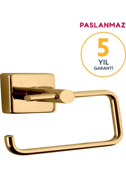 Paslanmaz Pirinç Karedeniz Açık Tuvalet Kağıtlık Altın Gold