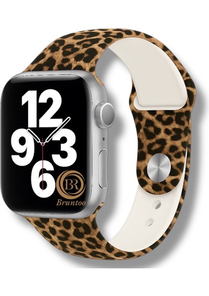 Apple Watch Ultra 10/9/8/7/6/5/4/se/3/2/1 49MM-46MM-45MM-44MM-42MM (M/l) Beden Leopar Silikon Kordon
