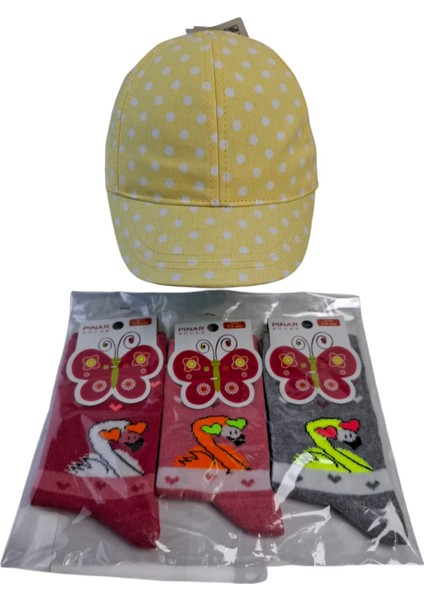 4-8 Yaş Kız Çocuk Yazlık Şapka Pınar 5-6 Yaş 3 Renk Çorap 4 Lü Set fiyatları
