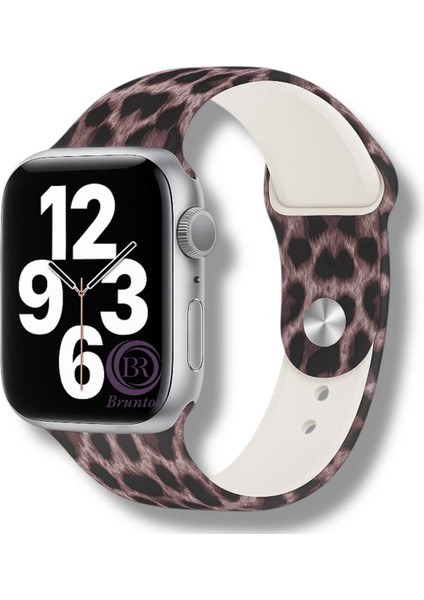 Apple Watch Ultra 10/9/8/7/6/5/4/se/3/2/1 49MM-46MM-45MM-44MM-42MM (M/l) Beden Leopar Silikon Kordon