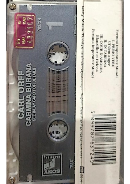 Carl Orff - Cleveland Orchestra*, Michael Tilson Thomas – Carmina Burana Kaset fiyatları