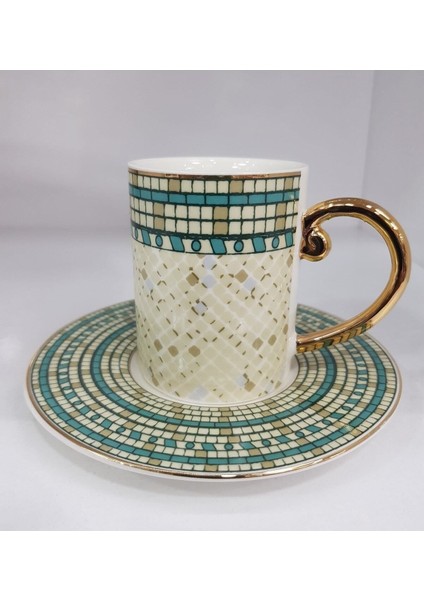 Yeşil 6'lı Kahve Fincan Takımı, Şık ve Kullanışlı Set, Günlük ve Özel Anlar Için Ideal fiyatları