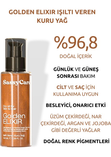 Kuru Yağ Golden Elixir Cilt, Saç ve Vücut Için Işıltı Veren Besleyici Bakım Yağı fiyatları