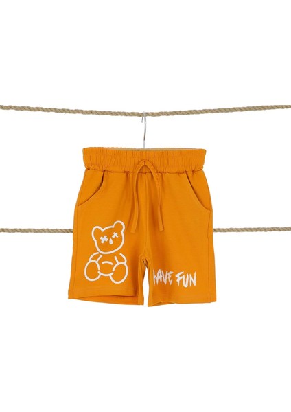 Ayı Have Fun Baskılı Baskılı 36/1 P.lyc Süprem Erkek Şort Oranj