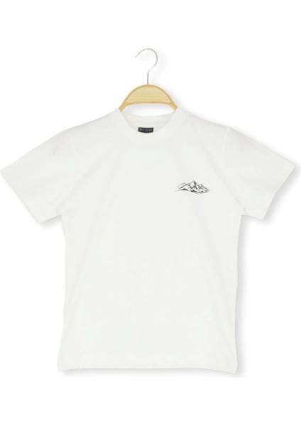Mountaın Baskılı 36/1 Süprem Erkek Tshirt Beyaz