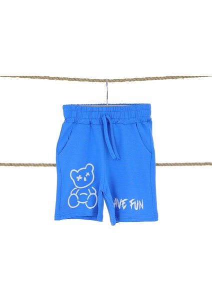 Ayı Have Fun Baskılı Baskılı 36/1 P.lyc Süprem Erkek Şort Saks