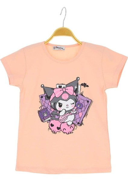 Kız Baskılı 36/1 Süprem Tshirt Somon