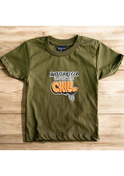Arka Just Stay Cool Baskılı Erkek Tshirt Haki fiyatları