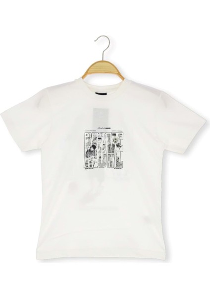 Arka Slamdunk Baskılı 36/1 Süprem Erkek Tshirt Ekru