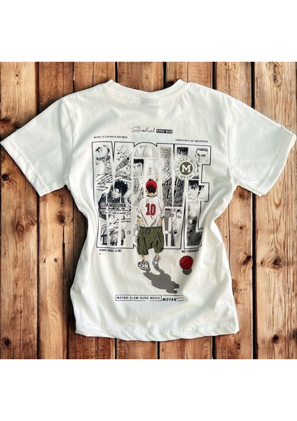 Arka Slamdunk Baskılı 36/1 Süprem Erkek Tshirt Ekru fiyatları