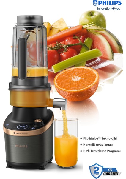 Hızlı Seçim Programları-Flip And Juice Katı Meyve Sıkmaözellikli Blender, Problend Ultra Teknolojisi + Hassas Mutfak Tartısı