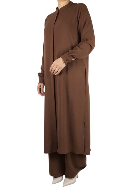 Kadın Hakim Yaka Tunik Önü Gizli Düğmeli Yanlardan Gizli Cepli Pantolon Beli Lastikli Pantolonlu Takım fiyatları