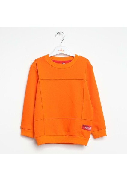 Modelli Bisiklet Yaka Sweatshırt Oranj