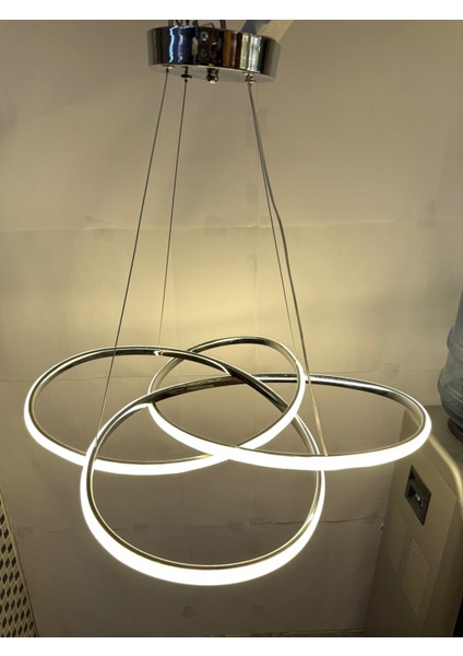 3 Renk Işıklı Modern Sarkıt Gold Kasa LED Avize Ledli Avize