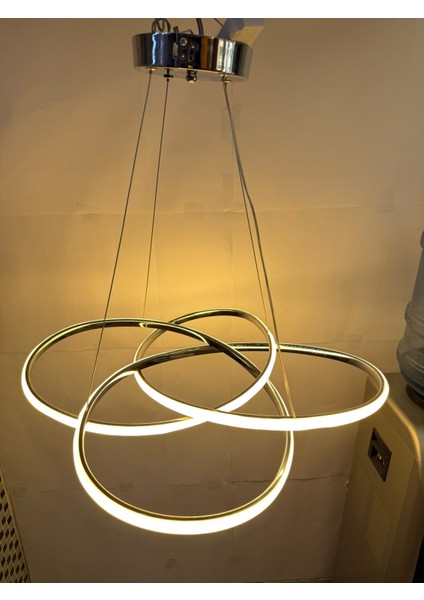 3 Renk Işıklı Modern Sarkıt Gold Kasa LED Avize Ledli Avize modelleri