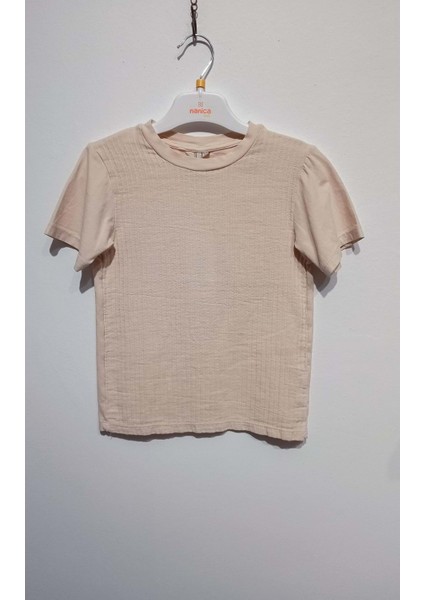 Ön Dokuma Garnili Tshırt Kemik