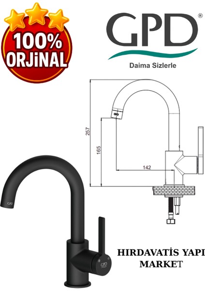 Gildo MTL165-S Tek Gövde Lavabo Bataryası modelleri