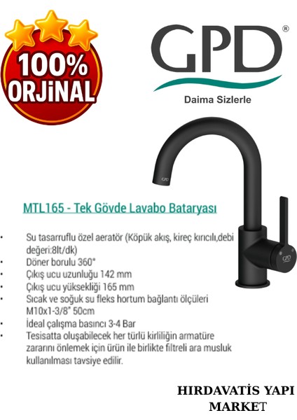 Gildo MTL165-S Tek Gövde Lavabo Bataryası fırsatları