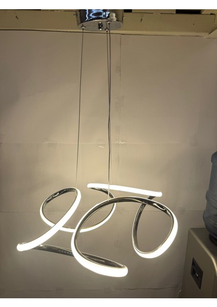 3 Renk Işıklı Modern Sarkıt Gold Kasa LED Avize Ledli Avize modelleri