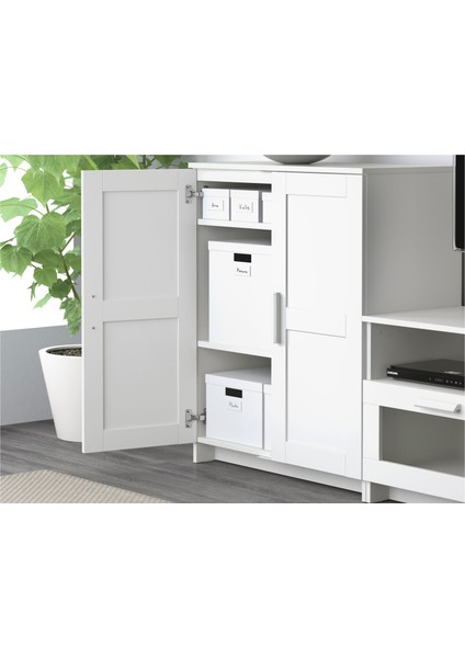 Brimnes Büfe Beyaz 78X95 cm Şık Depolamalı Modern Konsol Ev Dekoru Çok Amaçlı Saklama Dolabı Organizasyon fiyatları