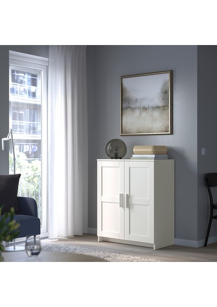 Brimnes Büfe Beyaz 78X95 cm Şık Depolamalı Modern Konsol Ev Dekoru Çok Amaçlı Saklama Dolabı Organizasyon modelleri