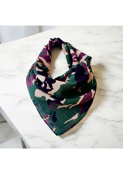 Siyah Üzerine Asker Desenli %100 Cotton Unisex Bandana Fular fiyatları