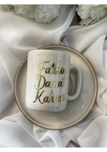 Kişiye Özel Ekru Fincan, Damat Kahvesi Için Özel Tasarım