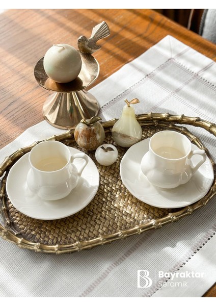 6'lı Porselen Kahve Fincan Takımı 155 ml Bej Renkli, Şık ve Kaliteli Tasarım fiyatları