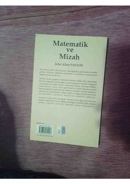 John Allen Paulos'un "matematik ve Mizah" Adlı Kitabı, Matematik ile Mizah Arasındaki Ilişkiyi Inceliyor. Matematik ve Mizah 2014 Basimi 100 Sayfa Kondisyon Yeni Gibidir modelleri