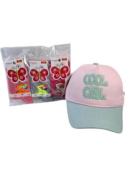 Spteks 4-8 Yaş Kız Çocuk Yazlık Şapka ve Pınar 5-6 Yaş 3 Renk Çorap 4 Lü Set fırsatları