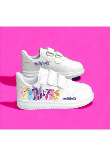 Rengarenk Atlar Baskılı Kız Çocuk Spor Ayakkabı Sneaker