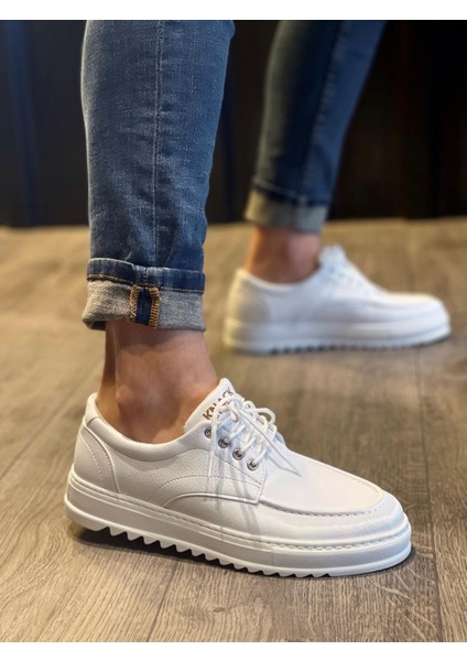 J-T12 Bağcıklı Ortopedik Taban Erkek Günlük Klasik Ayakkabı Bt Beyaz fiyatları
