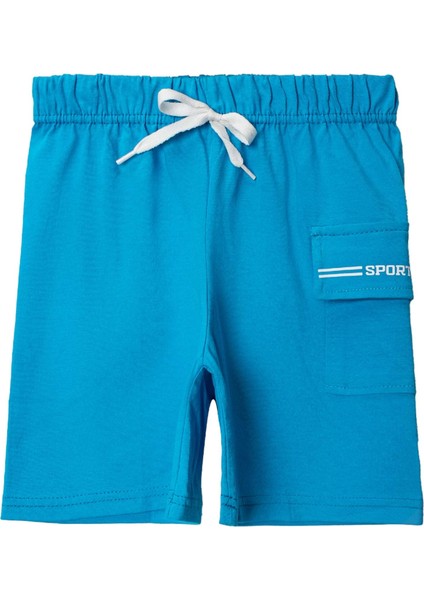 Penye Kargo Cepli Şort Turkuaz fiyatları