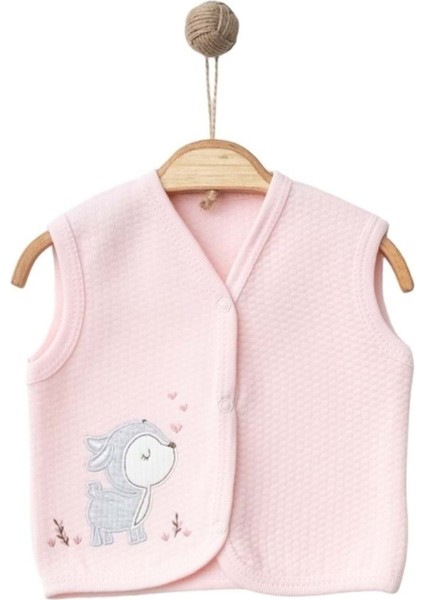 Baby Deer Kapitone Yelek Pembe